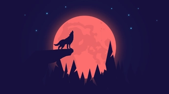 howling wolf night moon 4k wallpaper