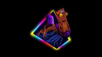 thanos avengers infinity war neon art hd wallpapers