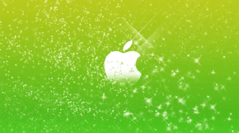 apple logo in green glitters widescreen wallpapers
