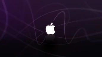 apple logo purple waves widescreen wallpapers