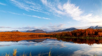 clouds autumn reflection widescreen wallpapers