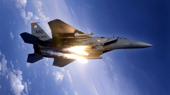f 15e strike eagle pops flares widescreen wallpapers