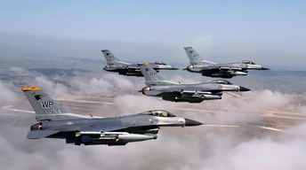 formation of f 16 fighting falcons widescreen wallpapers