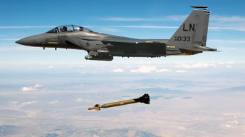 jet fighter drops missile widescreen wallpapers