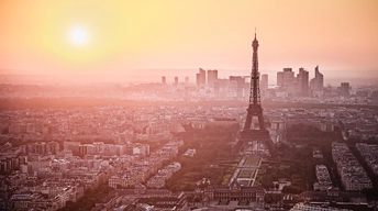 paris skyline at sunset widescreen wallpapers