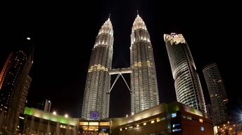 petronas towers night view widescreen wallpapers