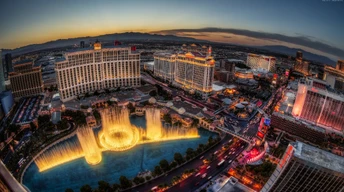 las vegas usa nevada bellagio fountain travel vacation sunset lights night booking casino