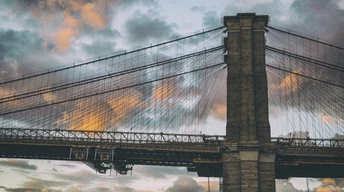 brooklyn bridge new york dumbo in brooklyn clouds sunset