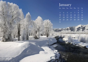 fresh snow january  2023 calender widescreen wallpapers