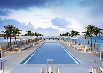 miami south beach hotel pool sunbed water palm sky sea ocean water travel vacation booking