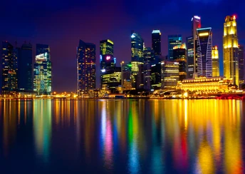 marina bay singapore town color light
