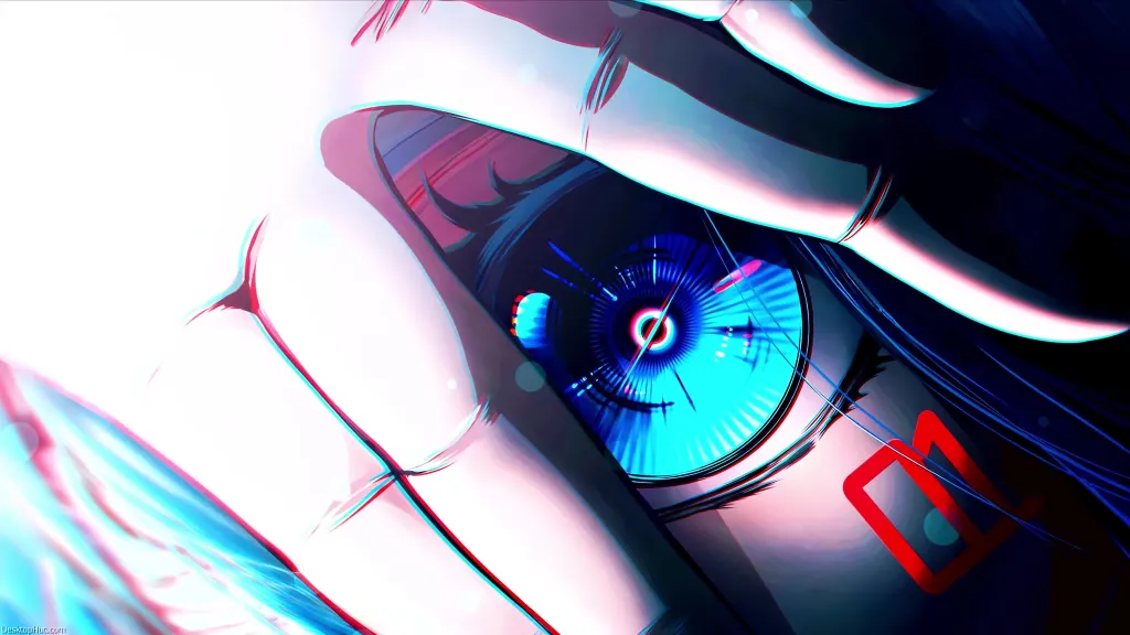 Download Futuristic Anime Eye Live Wallpaper with Neon Lights