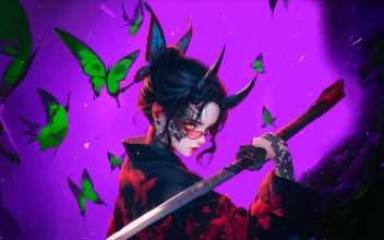 Horned Bladebearer in Mystic Bloom - RGB