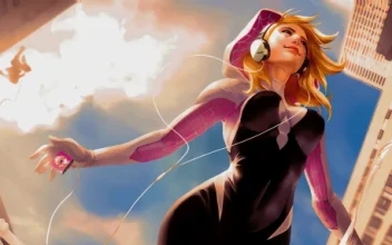 Spider-Gwen With Headphones