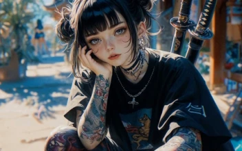 Girl Tattoo Katana
