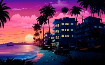 Retrowave Beach