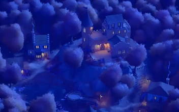 Autumn Hilltop Castle - Night