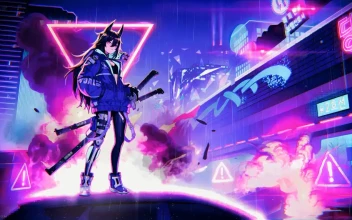 Purple Neon Samurai