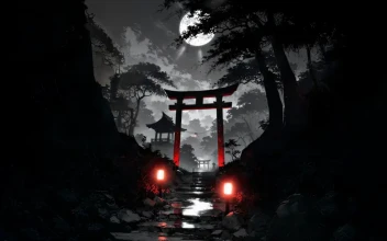Black and White - Red Torii Gate