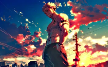 Sukuna at Sunset: Shibuya Scene 4K Art