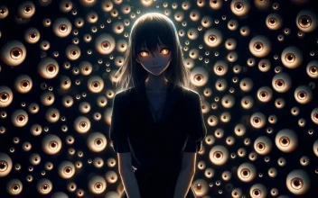 Mysterious Anime Girl with Glowing Eyes
