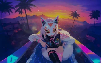 Vaporwave Fox Girl