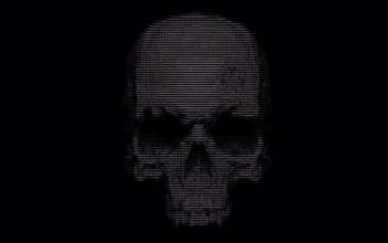 ASCII Art Skull - Minimalist Screensaver