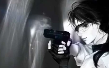 Tactical Girl with Pistol - Monochrome Noir