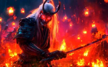 Fiery Oni Samurai - Demon
