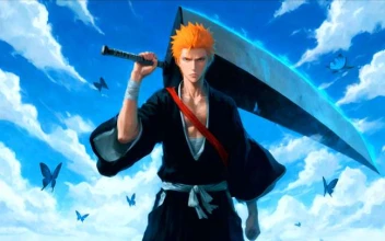 Bleach - Ichigo Kurosaki Zangetsu Blue Sky