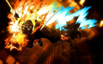 Rengoku and Zenitsu Clash in Demon Slayer