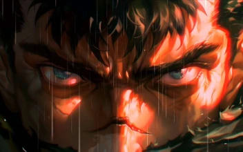 Berserk - Guts Intense Rage in Rain 4K
