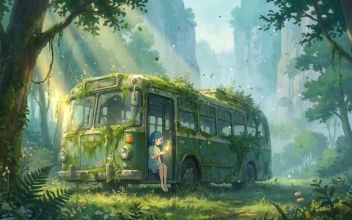 Overgrown Forest Bus - Nature Aesthetic