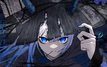 Blue Oni Ronin Girl - Mystic Conical Hat