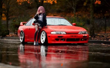 Nissan Silvia S14 & Anime Girl - Autumn Rain JDM