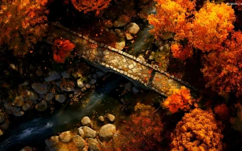 Autumn Stone Bridge