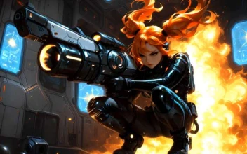 Sci-Fi Anime Girl Heavy Gunner