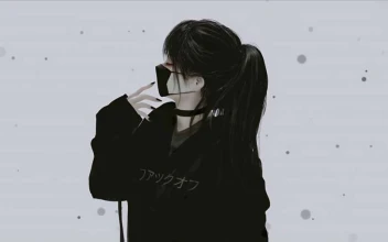 Masked Anime Girl - Dark Streetwear Aesthetic 4K