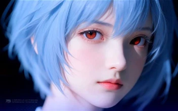 Realistic Rei Ayanami Portrait