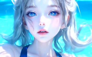 Dreamy Water Portrait - Blue Eyes