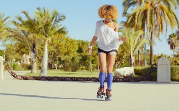 Sexy Girl Dancing On Roller Skates 1