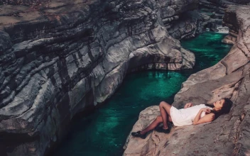 Clear Mountain River and Girl HD