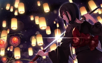 Katana Girl Lanterns HD