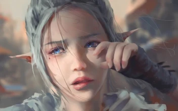 Cute Crying Elf Girl Animation