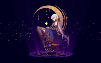 Stardust Anime Girl Moon 1