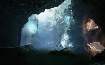 Waterfall In Cave