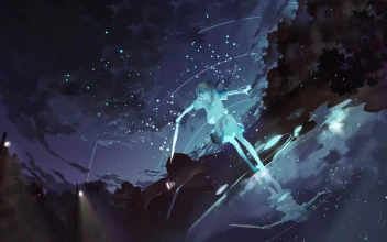 Anime Girl Dancing On Water