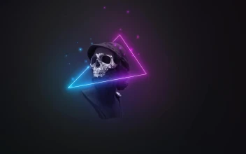Abstract Neon Skull