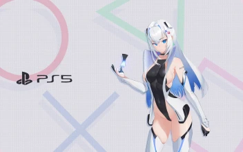 Playstation 5 Console Anime Girl Animated Wallpaper