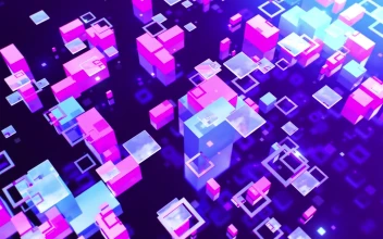 Abstract Modern Geometric Bright Colorful 3D Animated Wallpaper